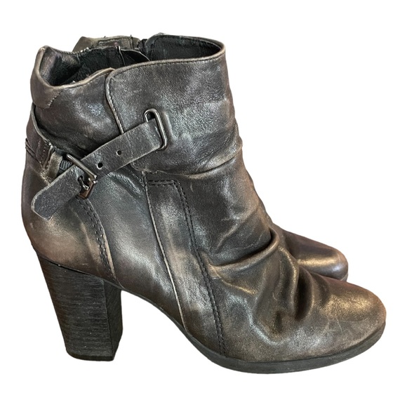 Women’s black leather booties ankle boots size : EU 38 US 7 - Picture 1 of 12